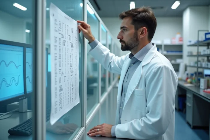 Généticien en laboratoire analysant des données d'ADN liées au taux de consanguinité en France